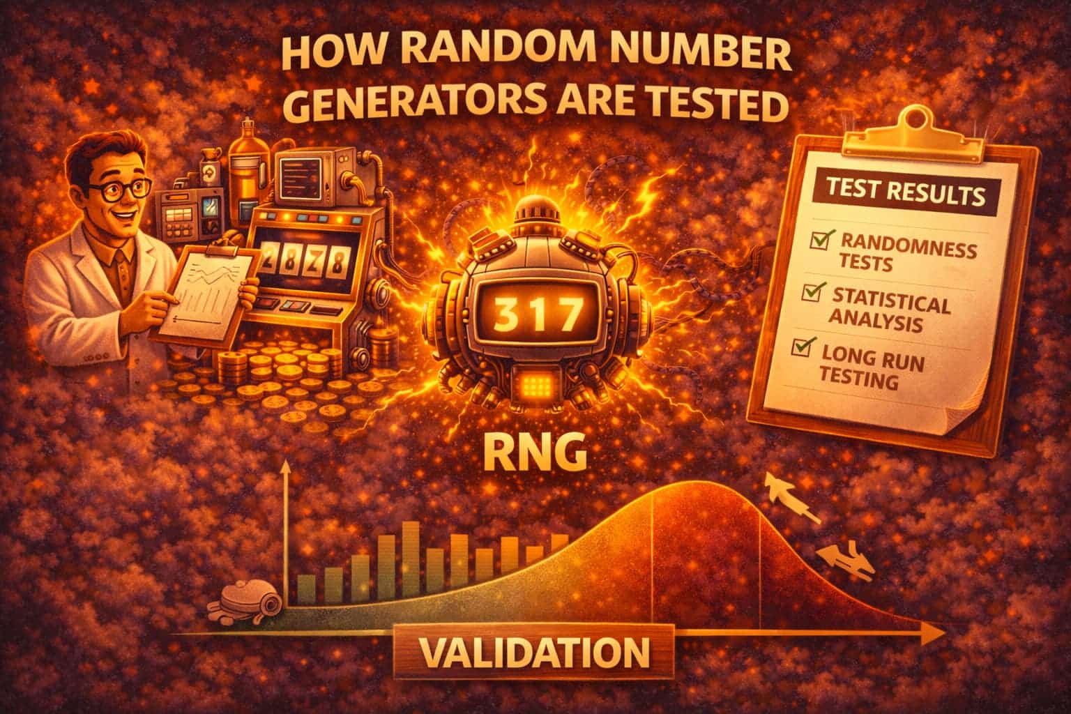 infographic about how rng is tested on casino games